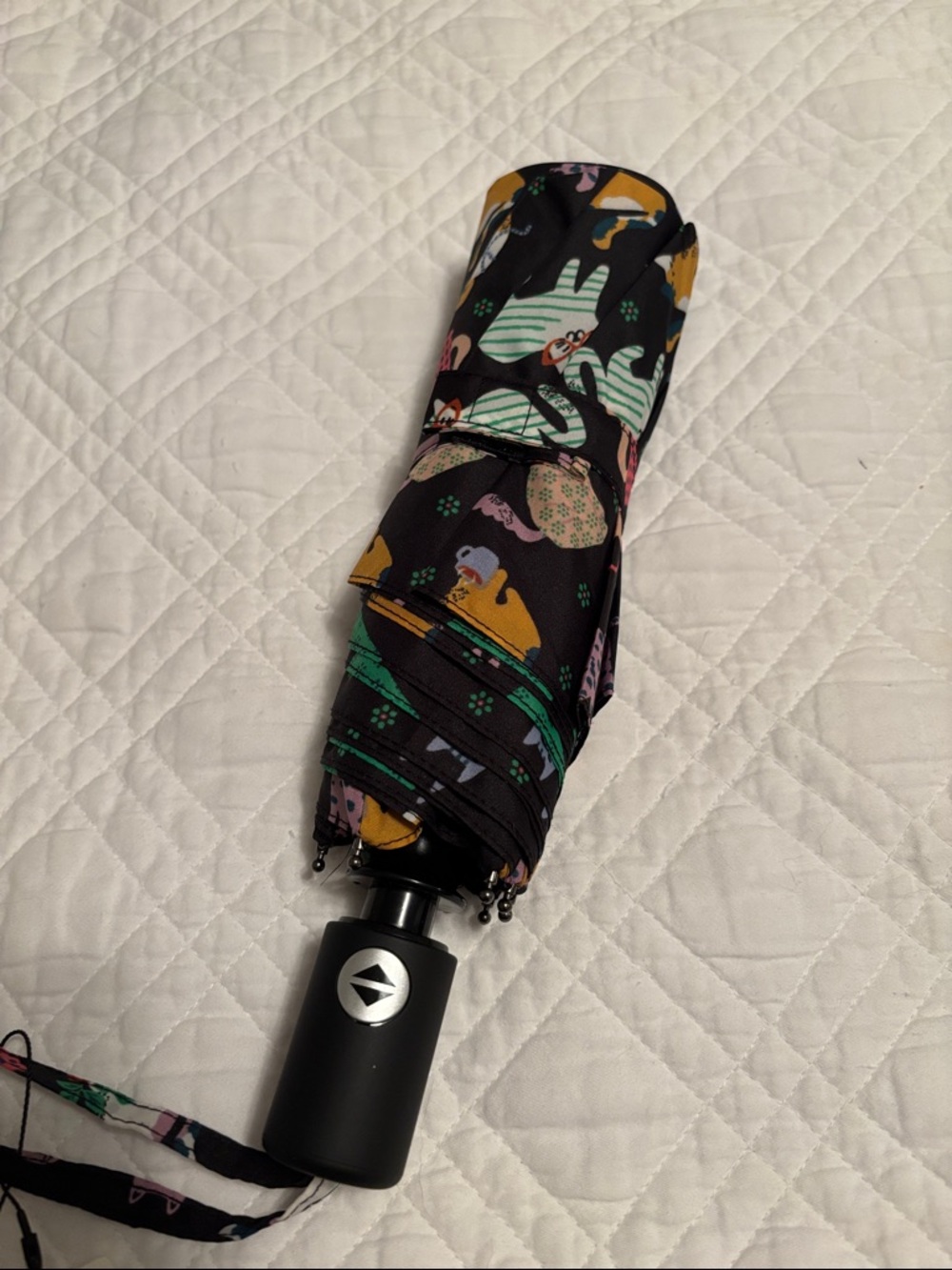 Vera Bradley Black Herding Cats Print Essential Umbrella New - Picture 3 of 3